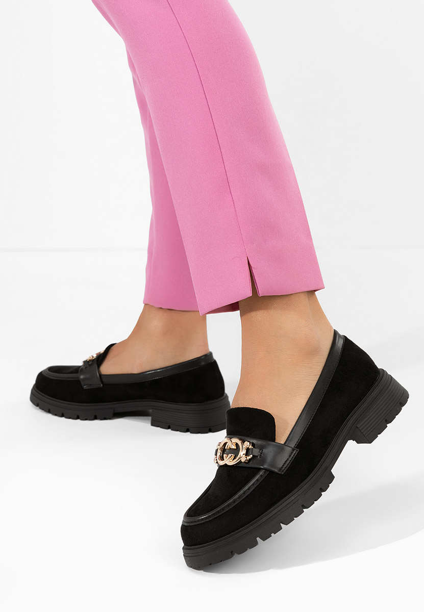 Μοκασίνια  γυναικεια Lenisia μαύρα