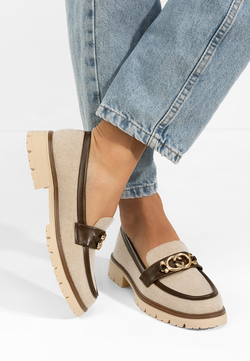 Μοκασίνια  γυναικεια Lenisia μπεζ