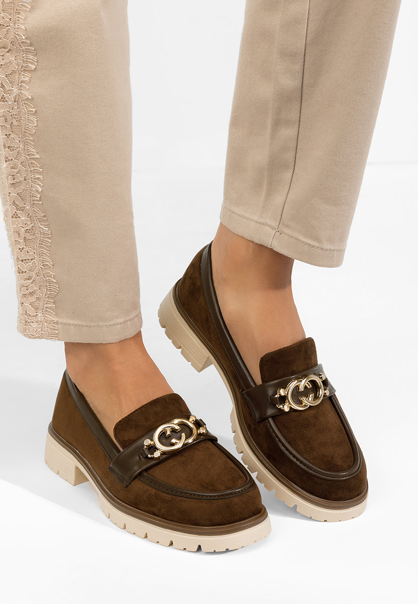 Μοκασίνια  γυναικεια Lenisia καφε