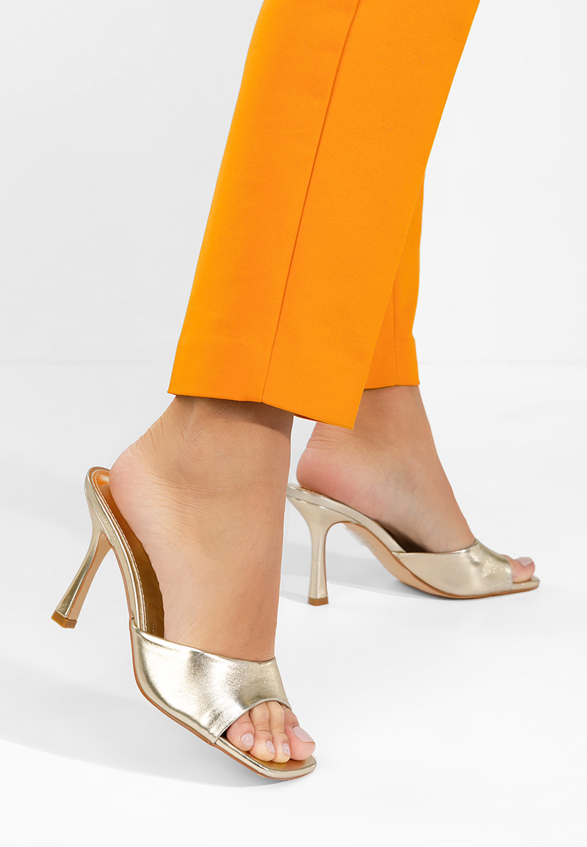 Mule με τακούνι Elseia χρυσο