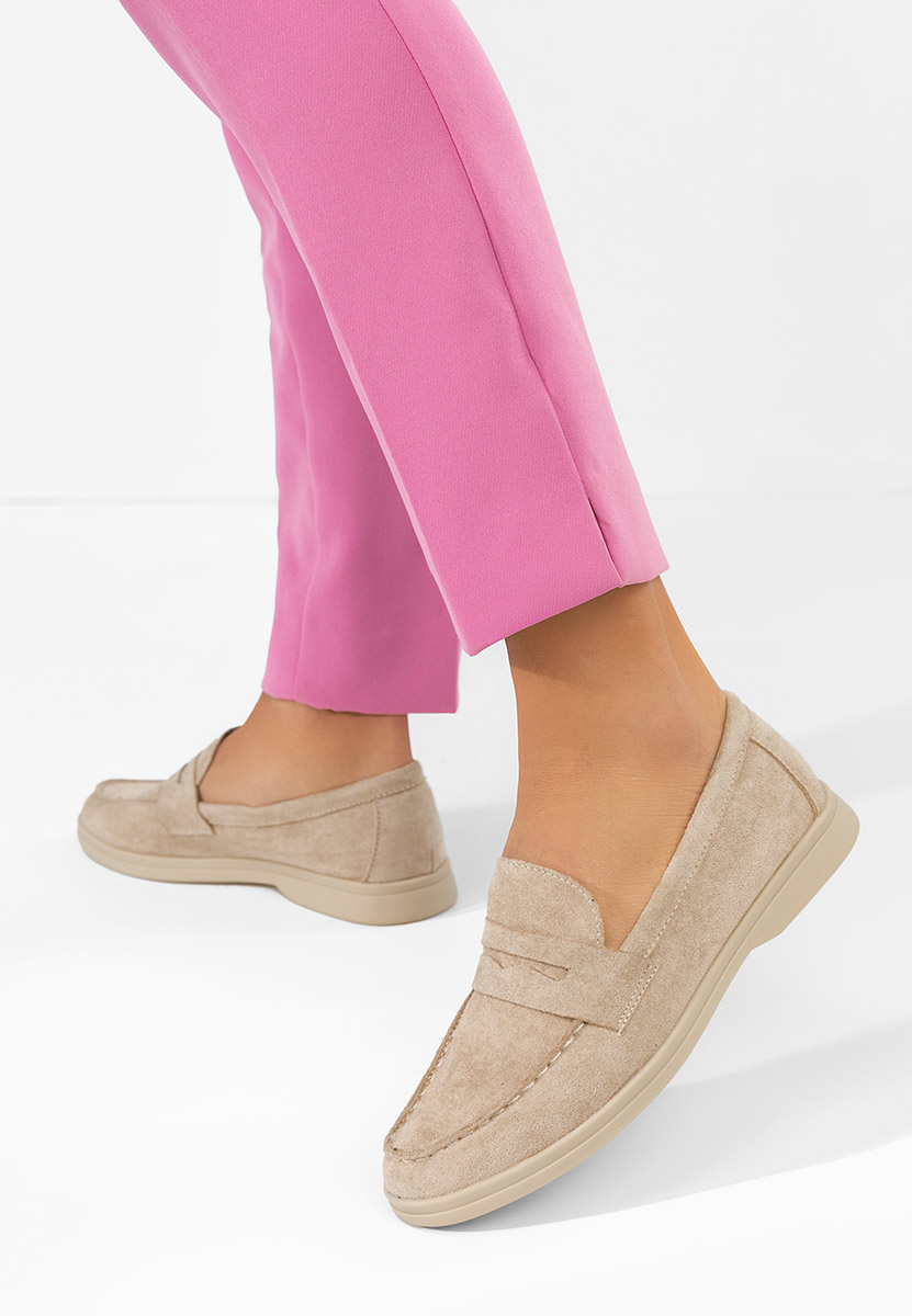 Μοκασίνια γυναικεια Hesika μπεζ