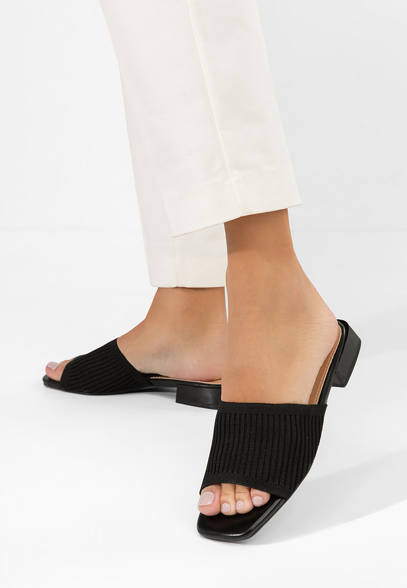 Mules με χαμηλο τακουνι Alinia μαύρα