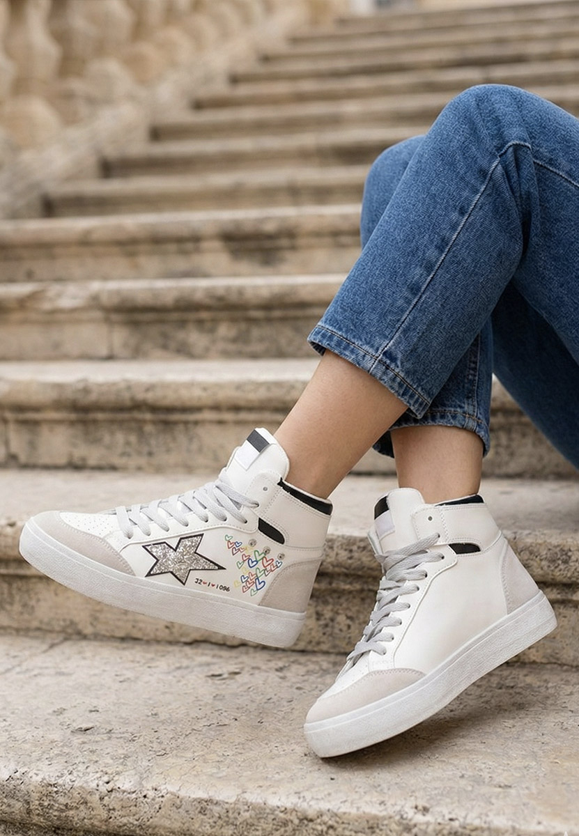 Sneakers αστραγαλου γυναικεια Morella λευκά