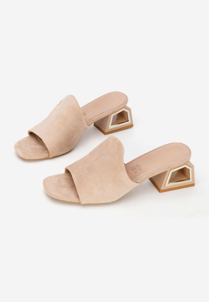 Mules με χοντρο τακουνι Alesandria χακι