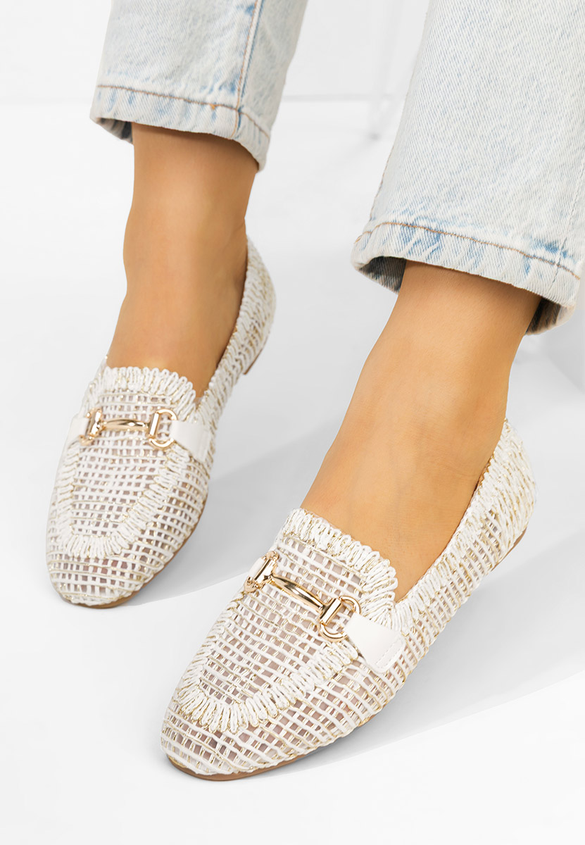 Μοκασίνια γυναικεια Cameilia λευκά