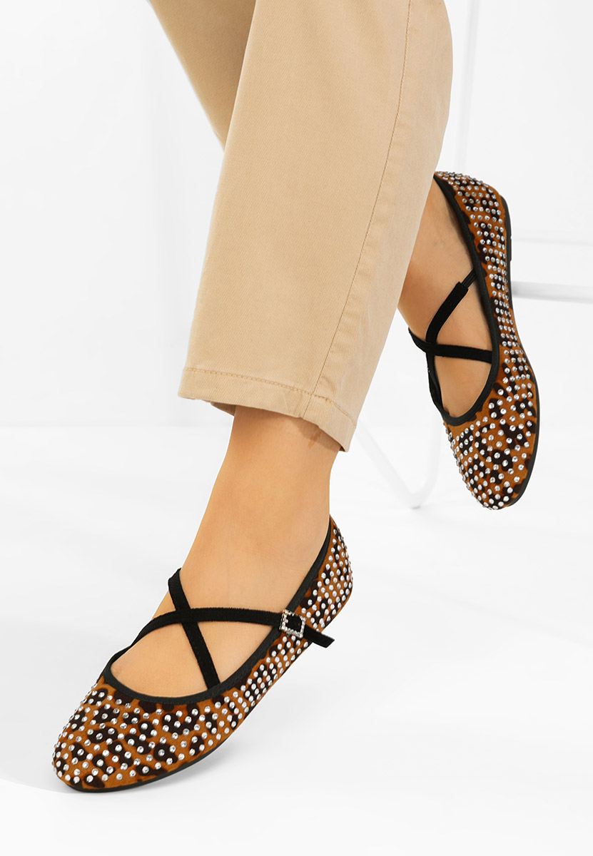 Μπαλαρίνεσ με λουράκι Karemy λεοπαρ