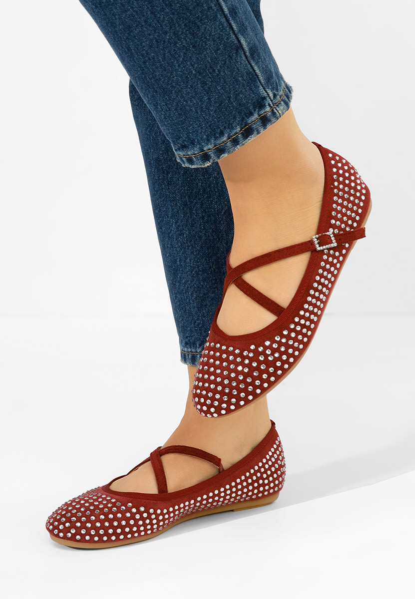 Μπαλαρίνεσ με λουράκι Karemy μπορντό