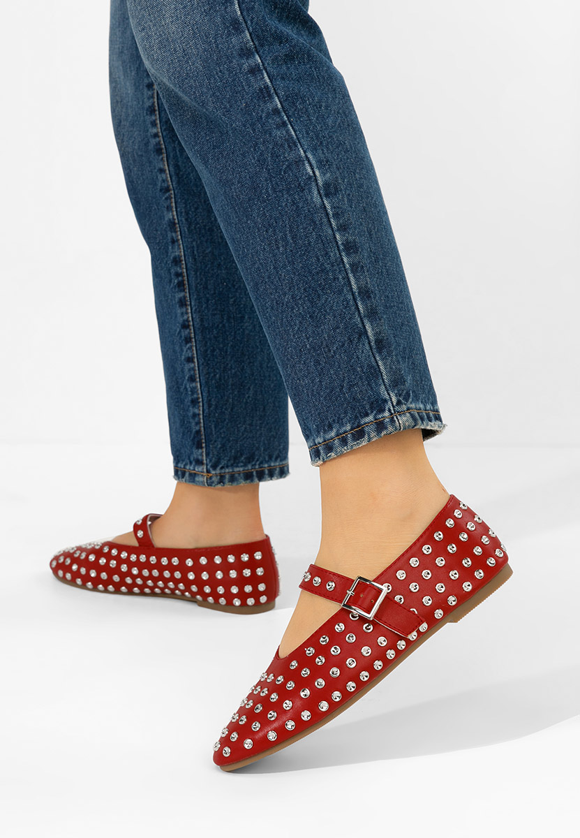 Μπαλαρίνεσ με λουράκι Karem μπορντό