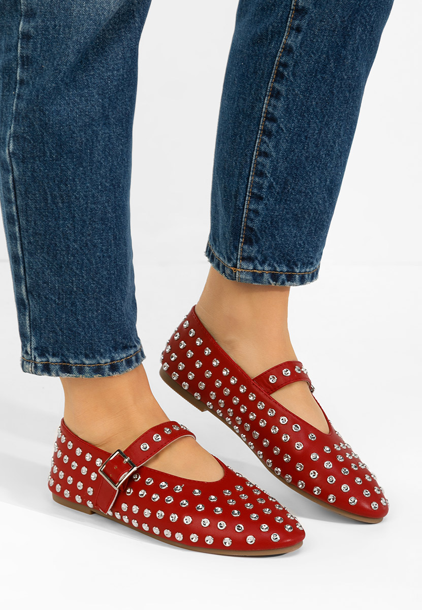 Μπαλαρίνεσ με λουράκι Karem μπορντό