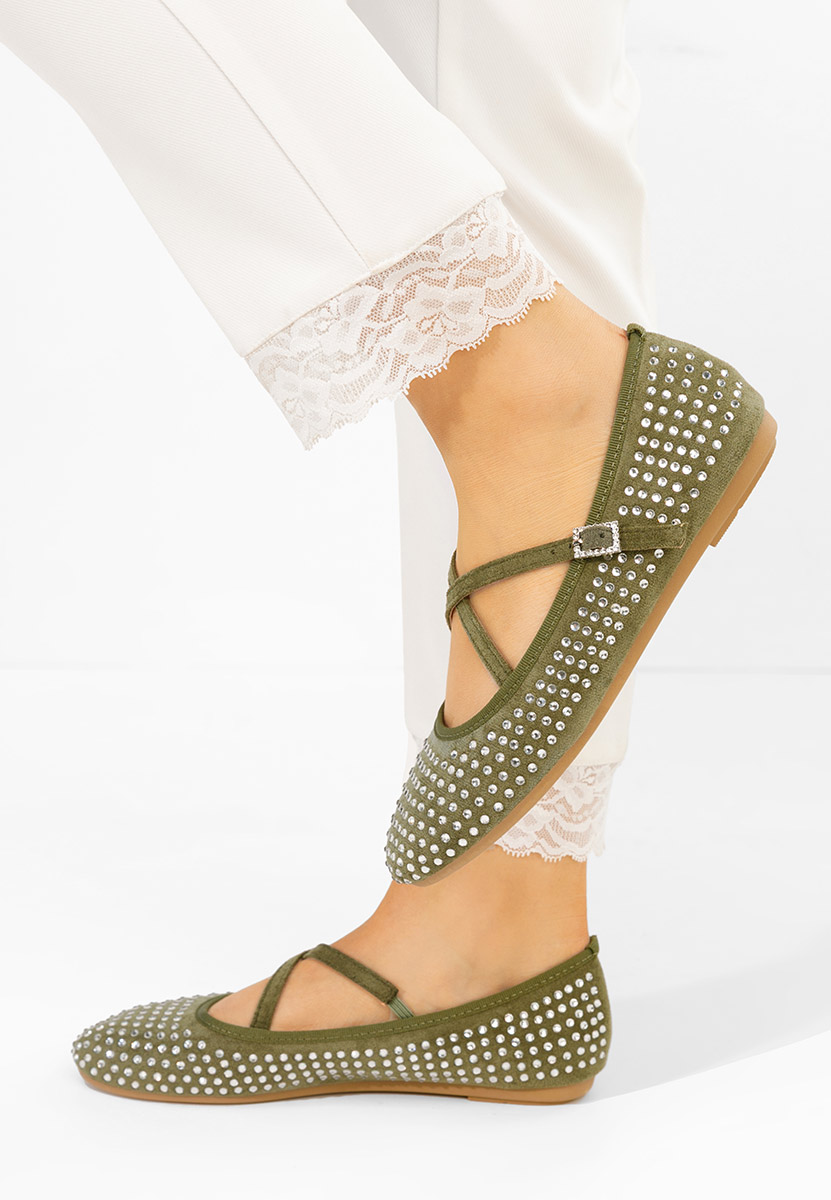 Μπαλαρίνεσ με λουράκι Karemy πρασινο