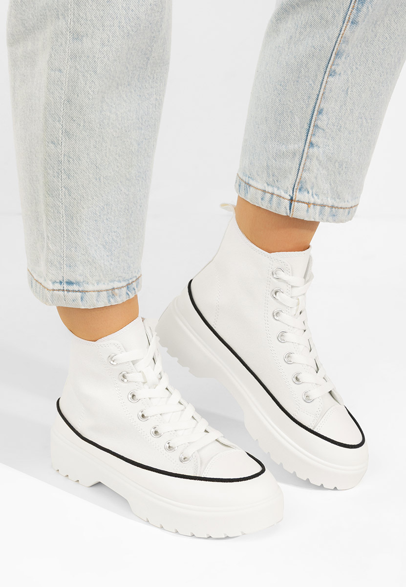 Γυναικεία sneakers αστραγάλο Fiorela λευκά