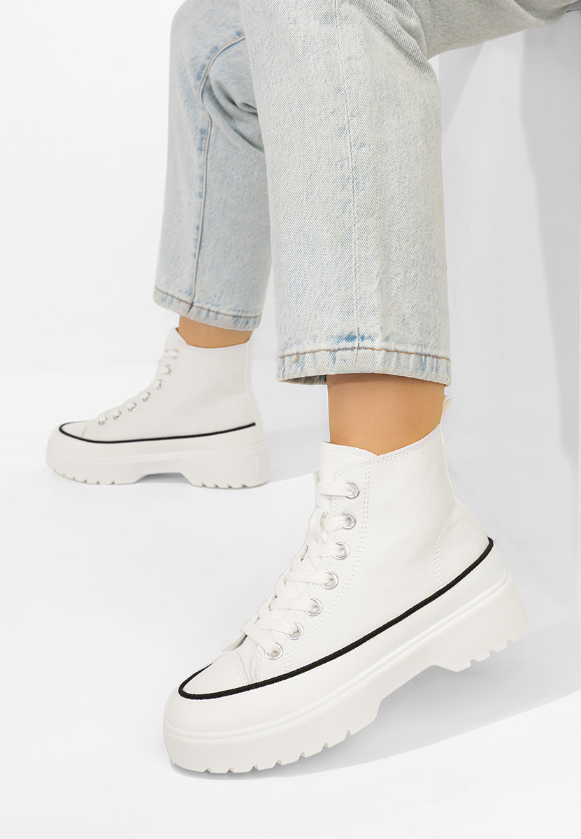 Γυναικεία sneakers αστραγάλο Fiorela λευκά