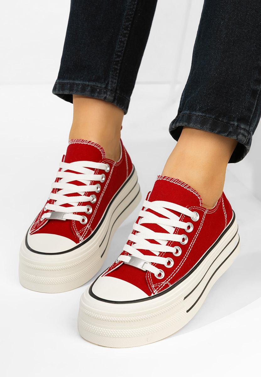 Γυναικεία πανινα πλατφόρμες Kimala κοκκινο