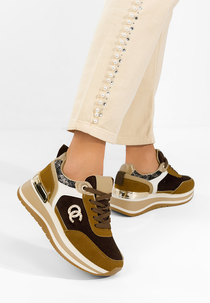 Sneakers με πλατφόρμα Liliza καφε