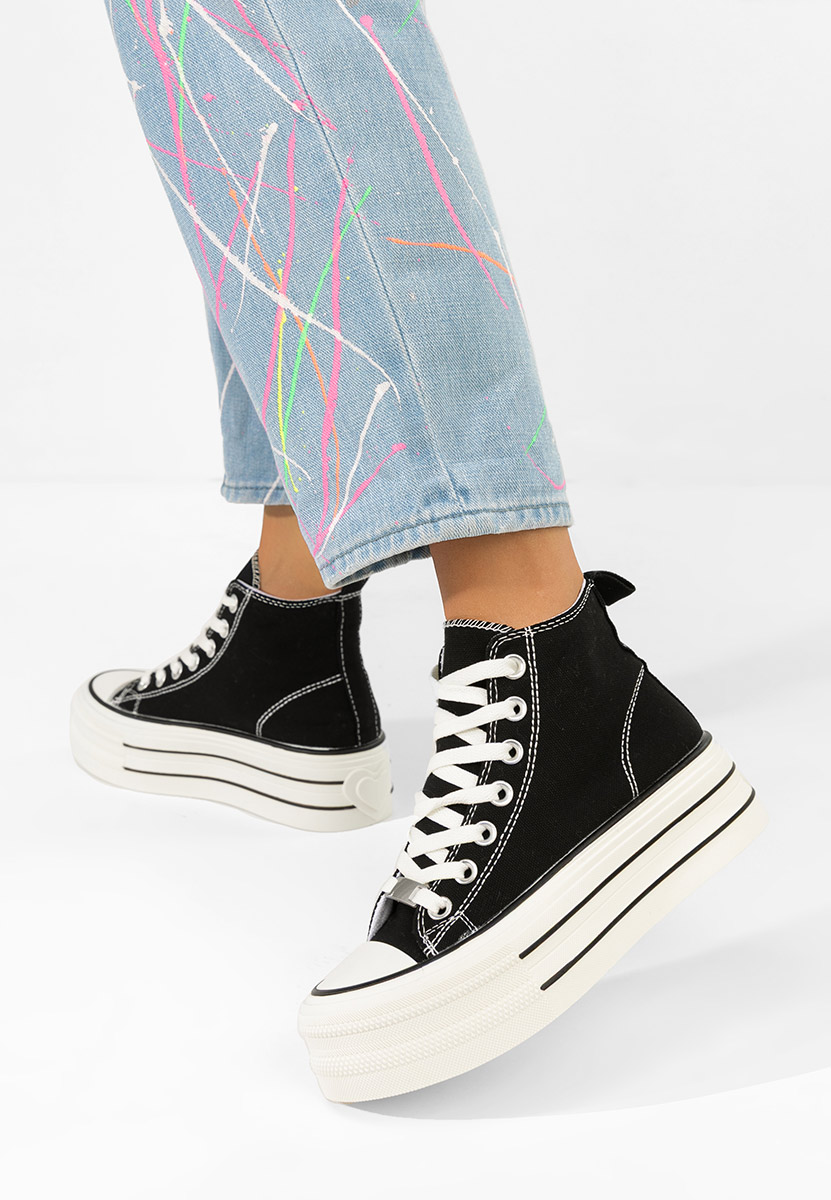 Γυναικεία πανινα πλατφόρμες Kimala V3 μαύρα