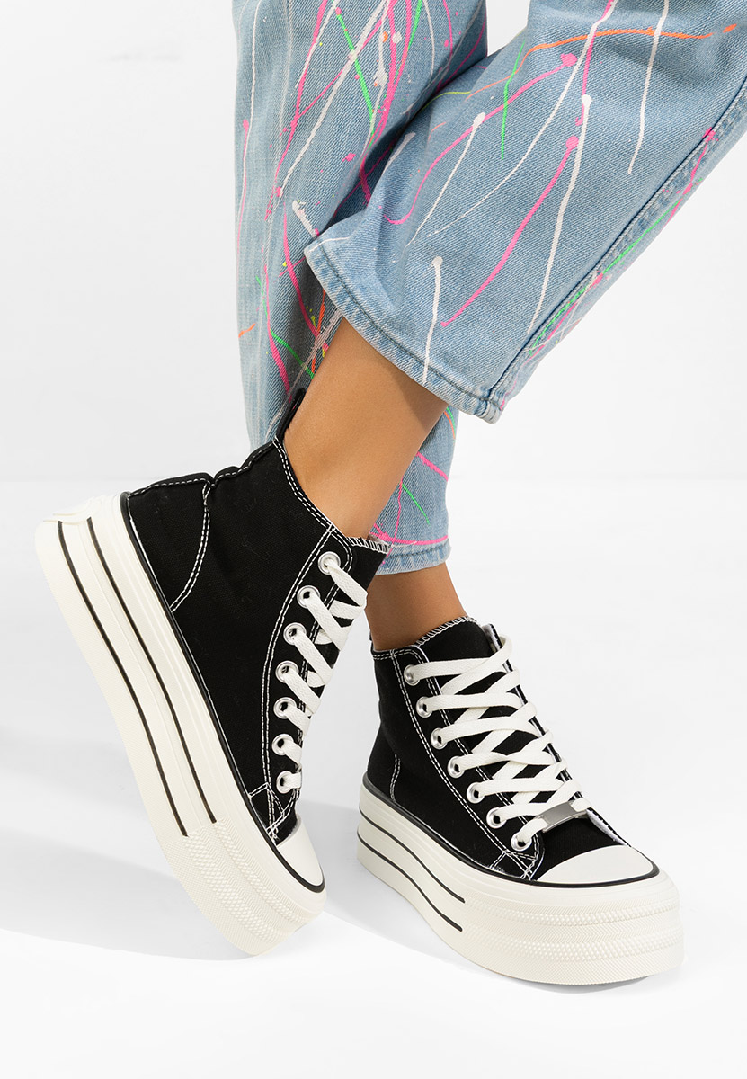 Γυναικεία πανινα πλατφόρμες Kimala V3 μαύρα