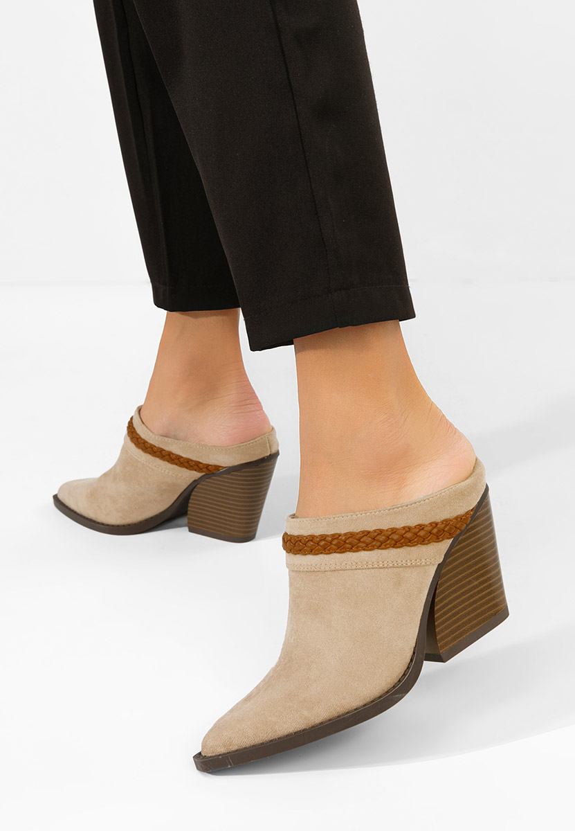 Mules με τακουνι Marlenia χακι