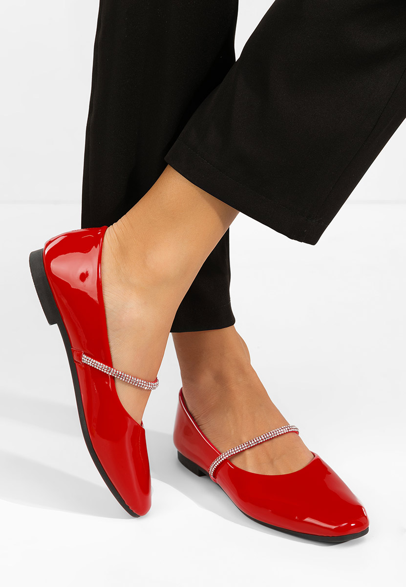 Μπαλαρίνεσ με λουράκι Elissea κοκκινο