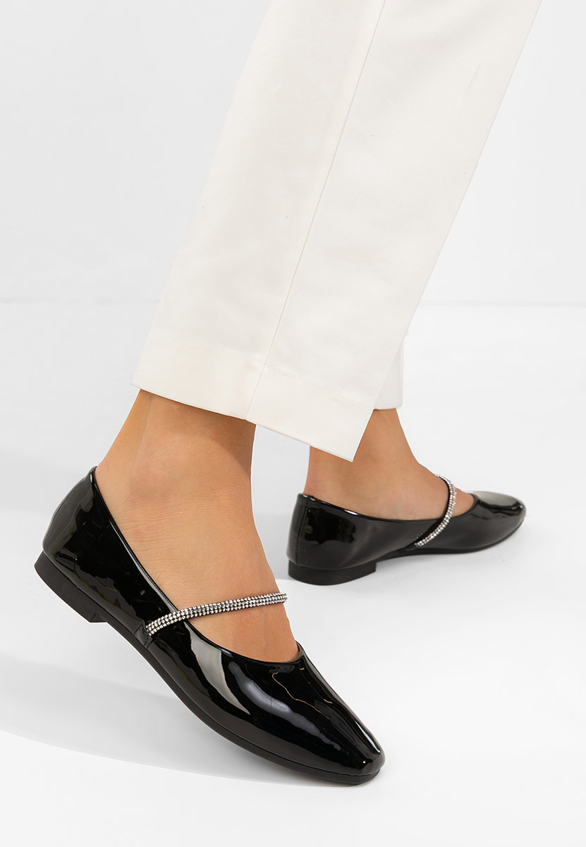 Μπαλαρίνεσ με λουράκι Elissea μαύρα