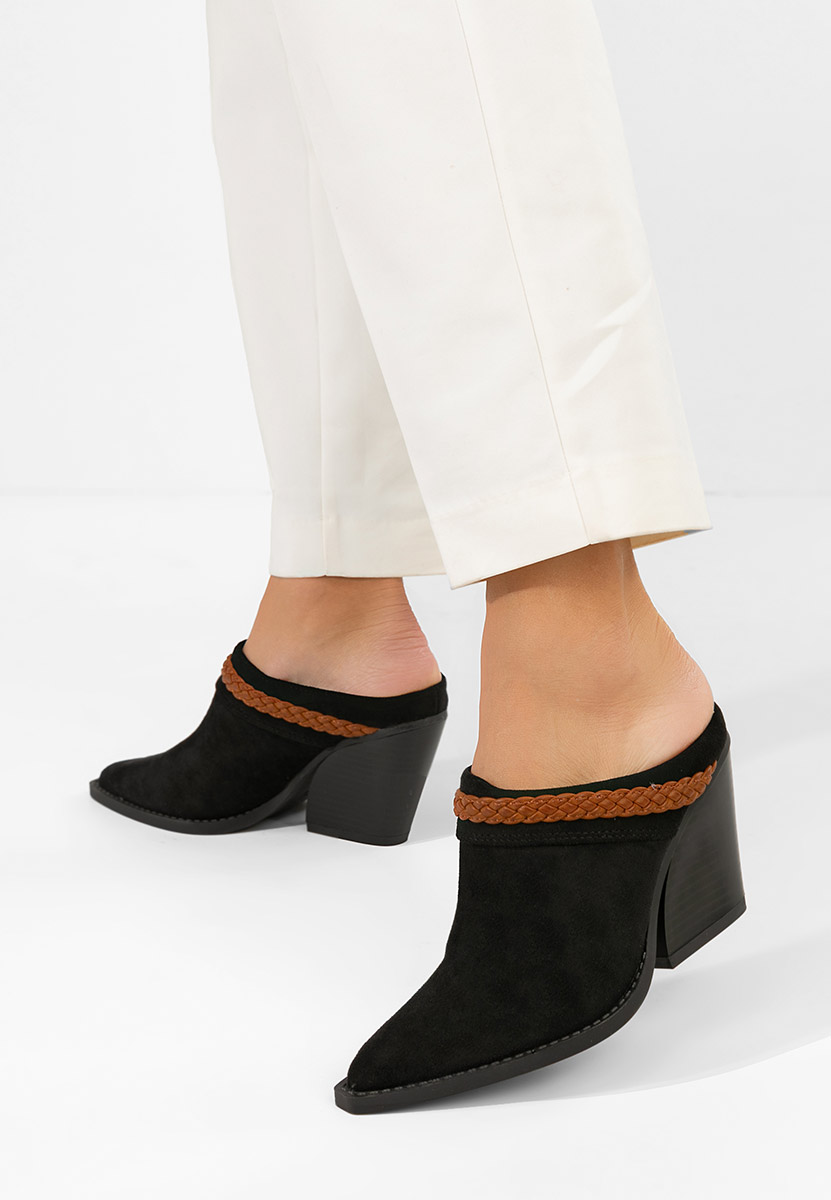 Mules με τακουνι Marlenia μαύρα