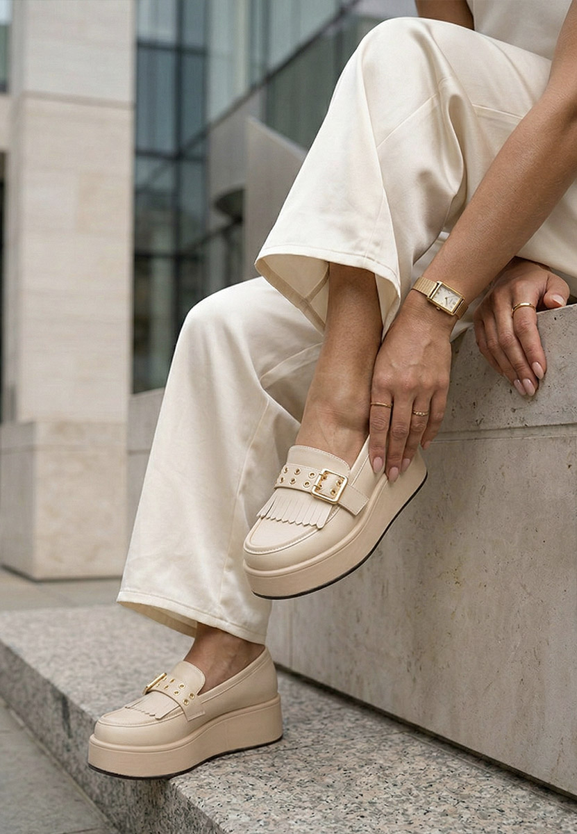 Μοκασίνια με πλατφόρμα Magie μπεζ