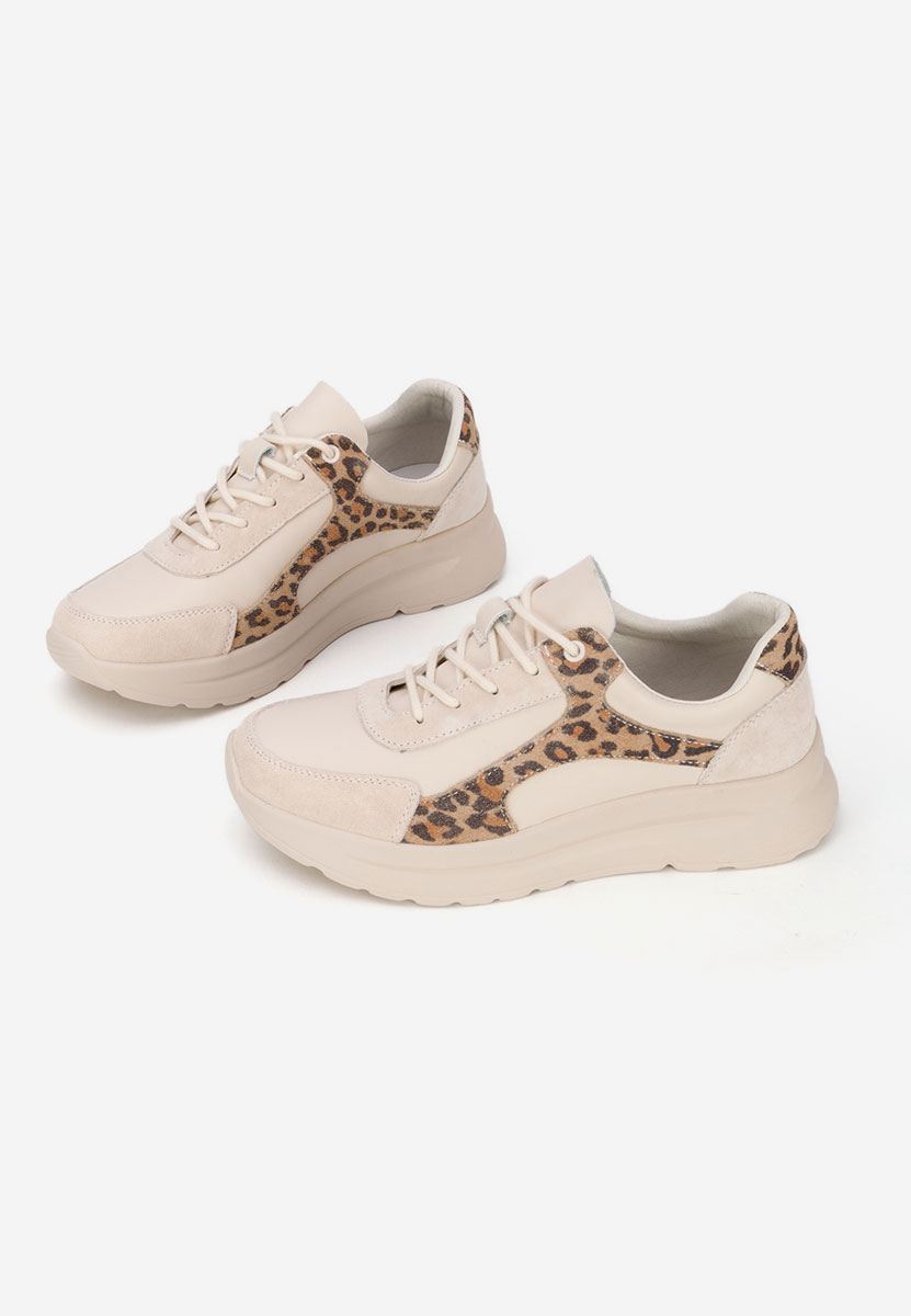 Sneakers γυναικεια δερματινα Arkania μπεζ