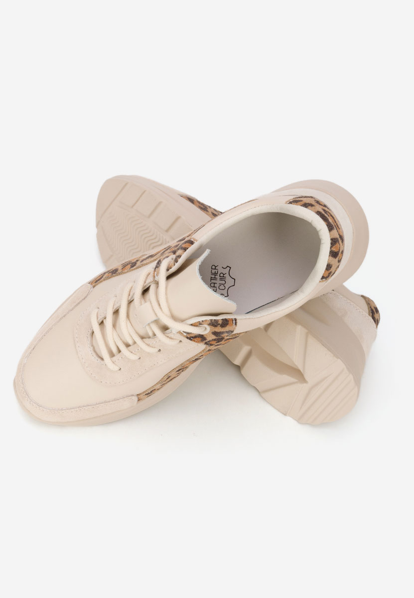 Sneakers γυναικεια δερματινα Arkania μπεζ