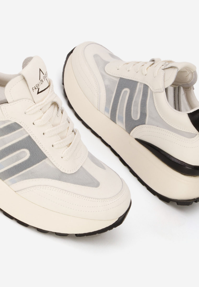 Sneakers γυναικεια δερματινα Vladia V2 μπεζ