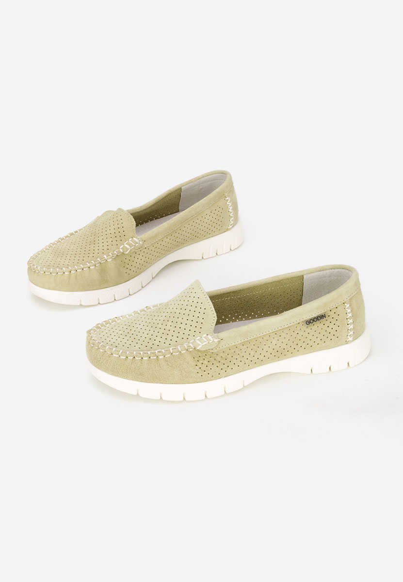 Μοκασίνια γυναικεια δερματινα Irsaia πρασινο