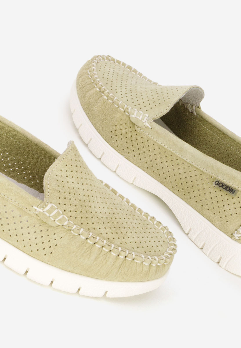 Μοκασίνια γυναικεια δερματινα Irsaia πρασινο