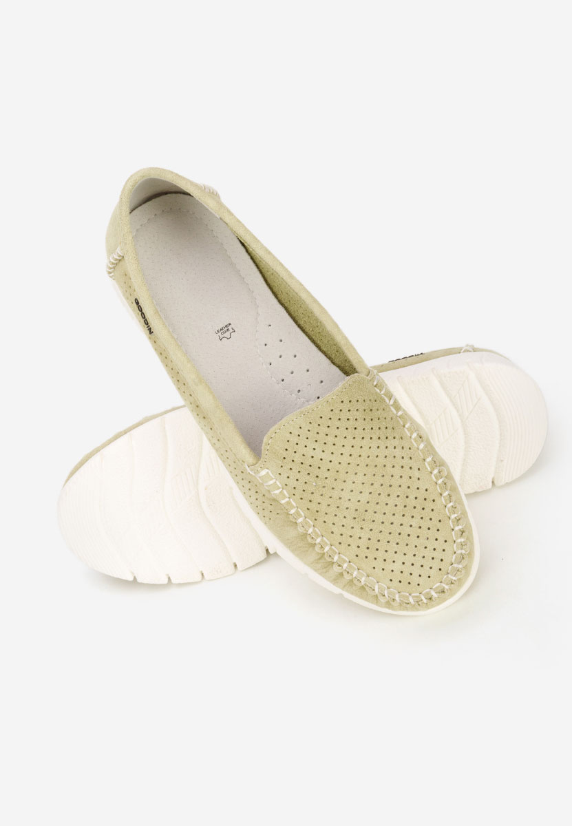 Μοκασίνια γυναικεια δερματινα Irsaia πρασινο