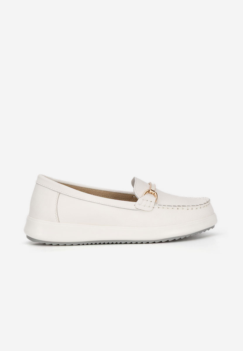 Μοκασίνια γυναικεια δερματινα Nessie λευκά