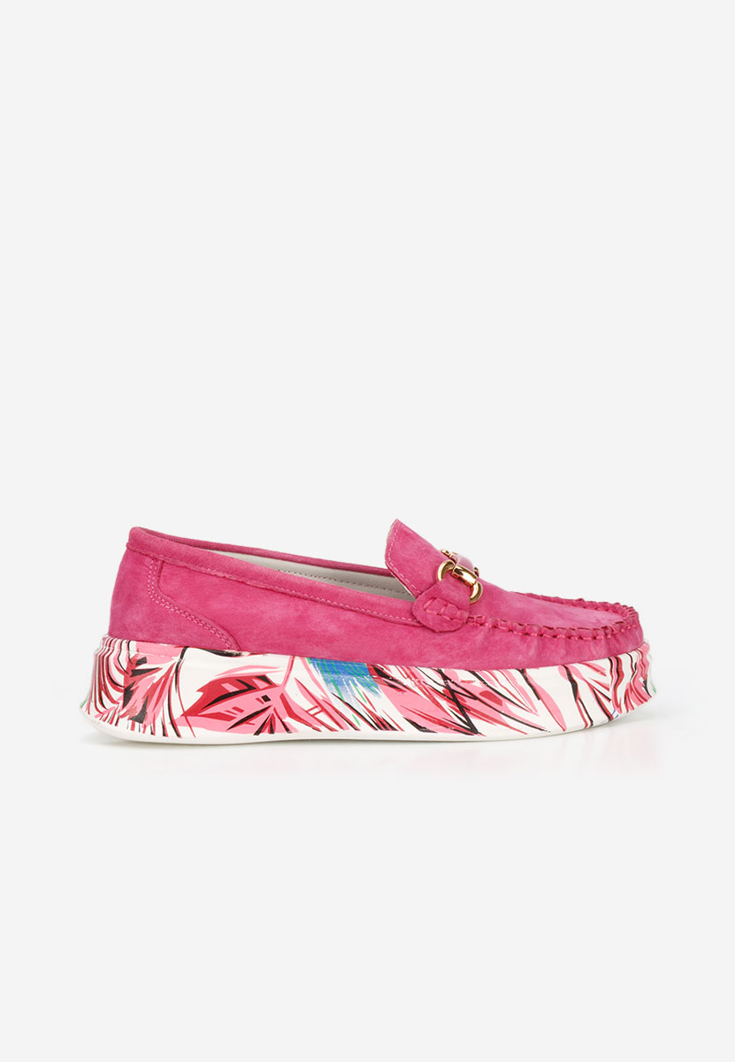 Μοκασίνια γυναικεια δερματινα Tanielia φούξια
