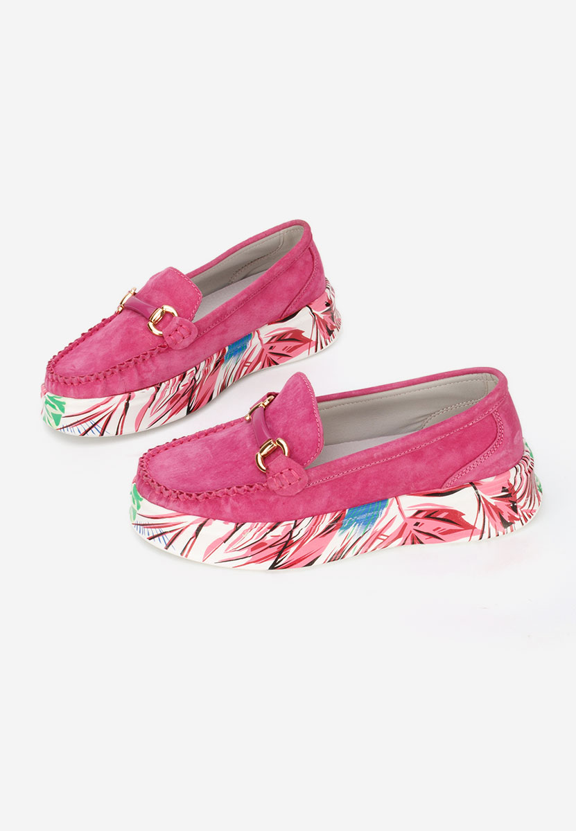Μοκασίνια γυναικεια δερματινα Tanielia φούξια