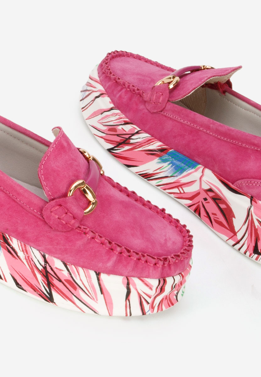 Μοκασίνια γυναικεια δερματινα Tanielia φούξια