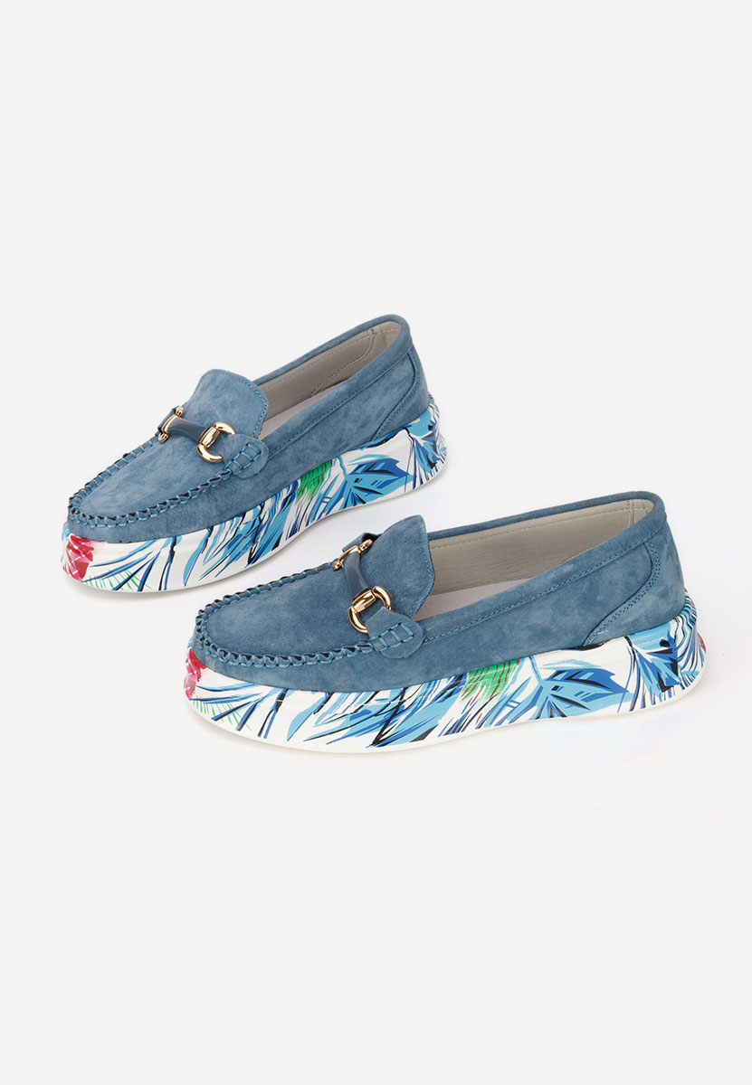 Μοκασίνια γυναικεια δερματινα Tanielia μπλε