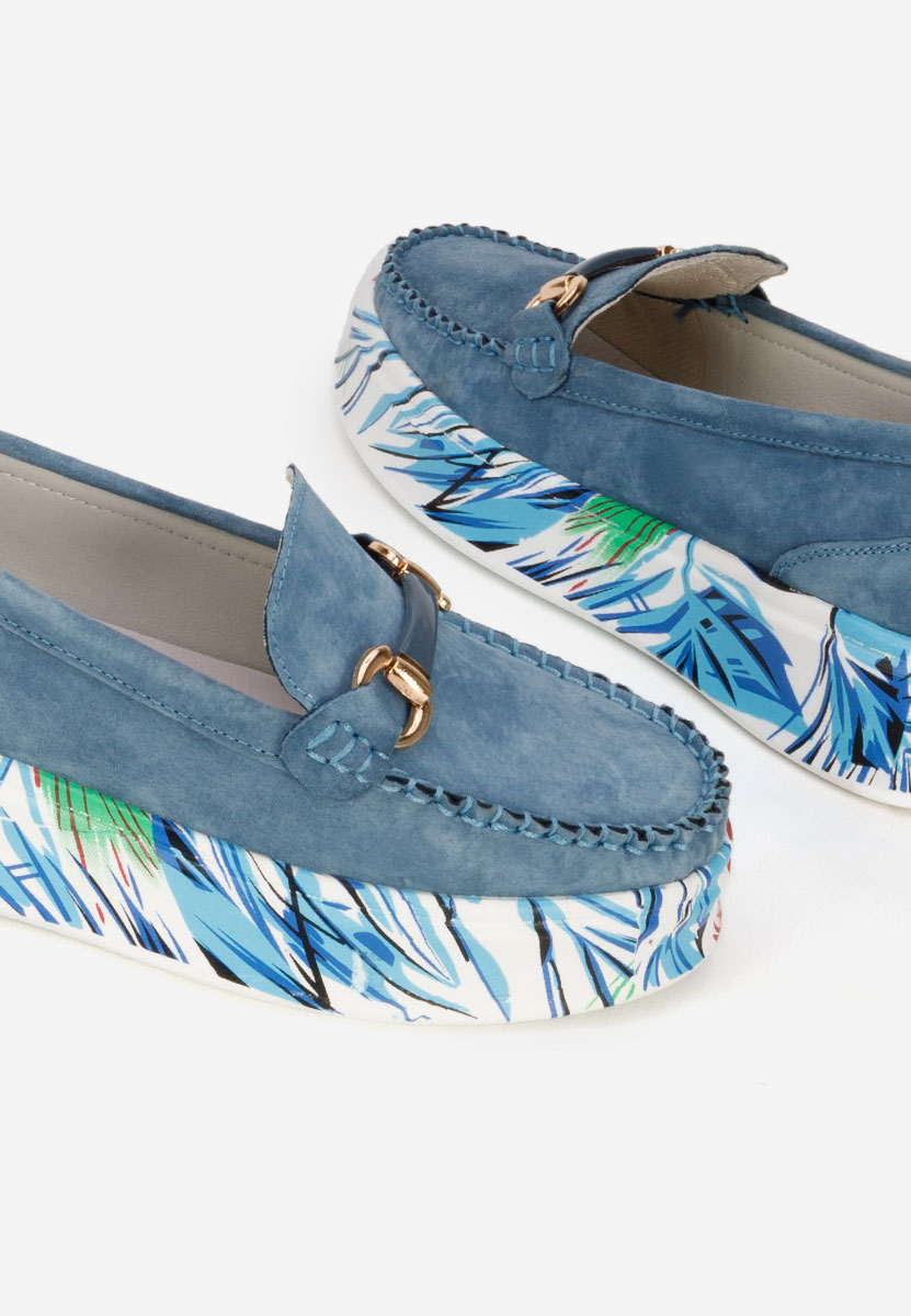 Μοκασίνια γυναικεια δερματινα Tanielia μπλε