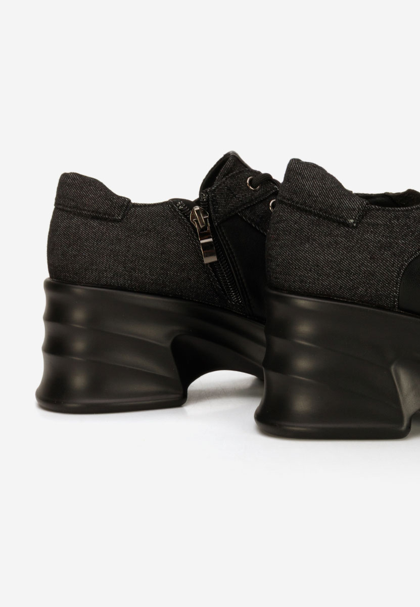 Loafers γυναικεια με τακουνι Manilla μαύρα