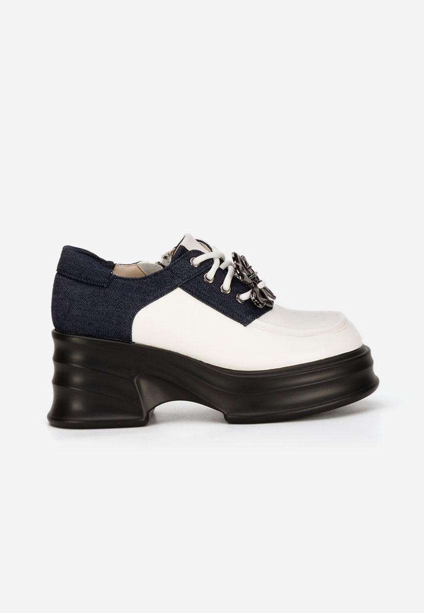 Loafers γυναικεια με τακουνι Manilla λευκά