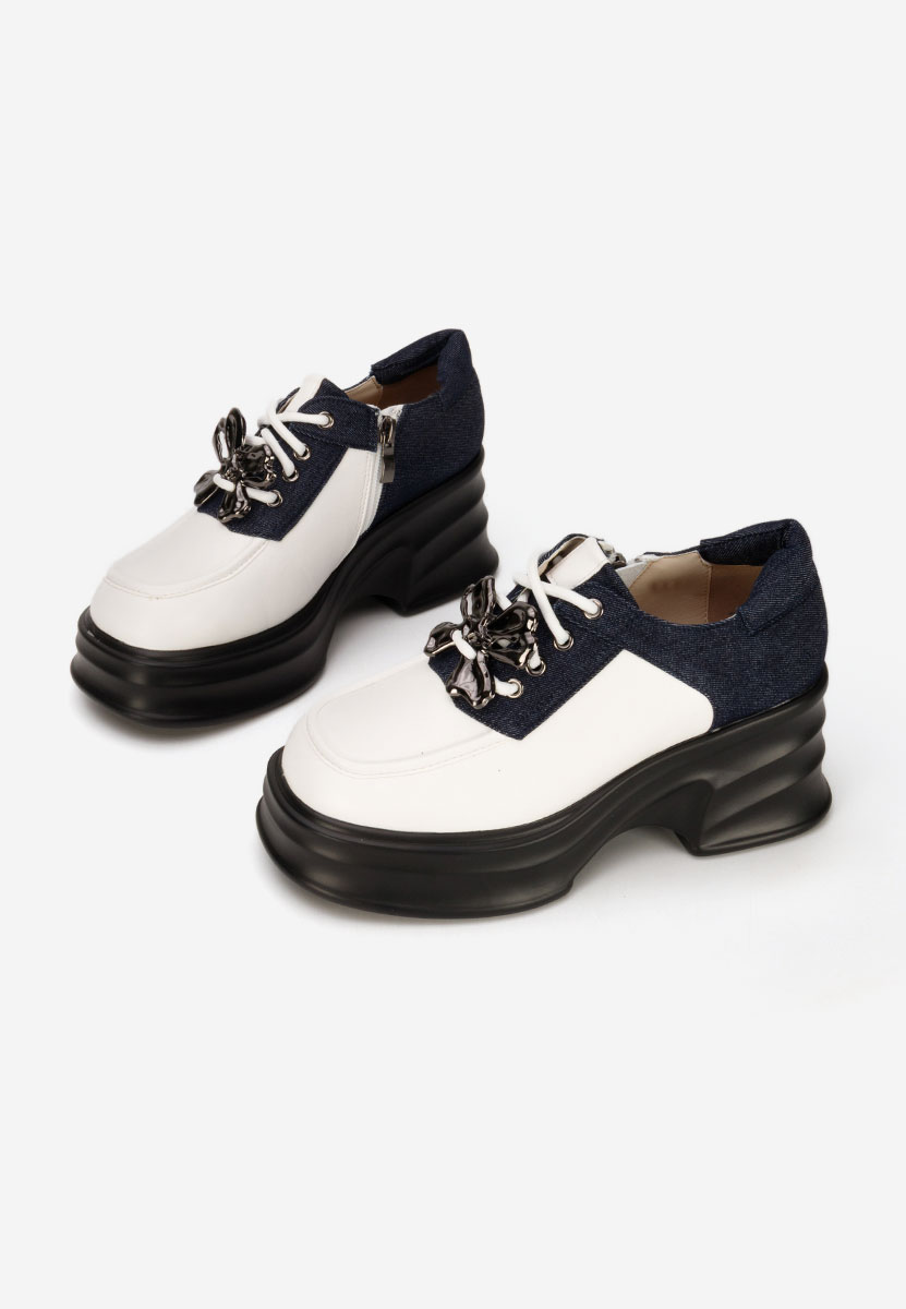 Loafers γυναικεια με τακουνι Manilla λευκά