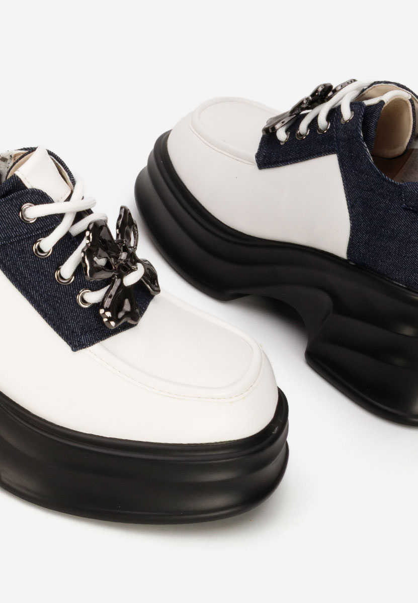 Loafers γυναικεια με τακουνι Manilla λευκά