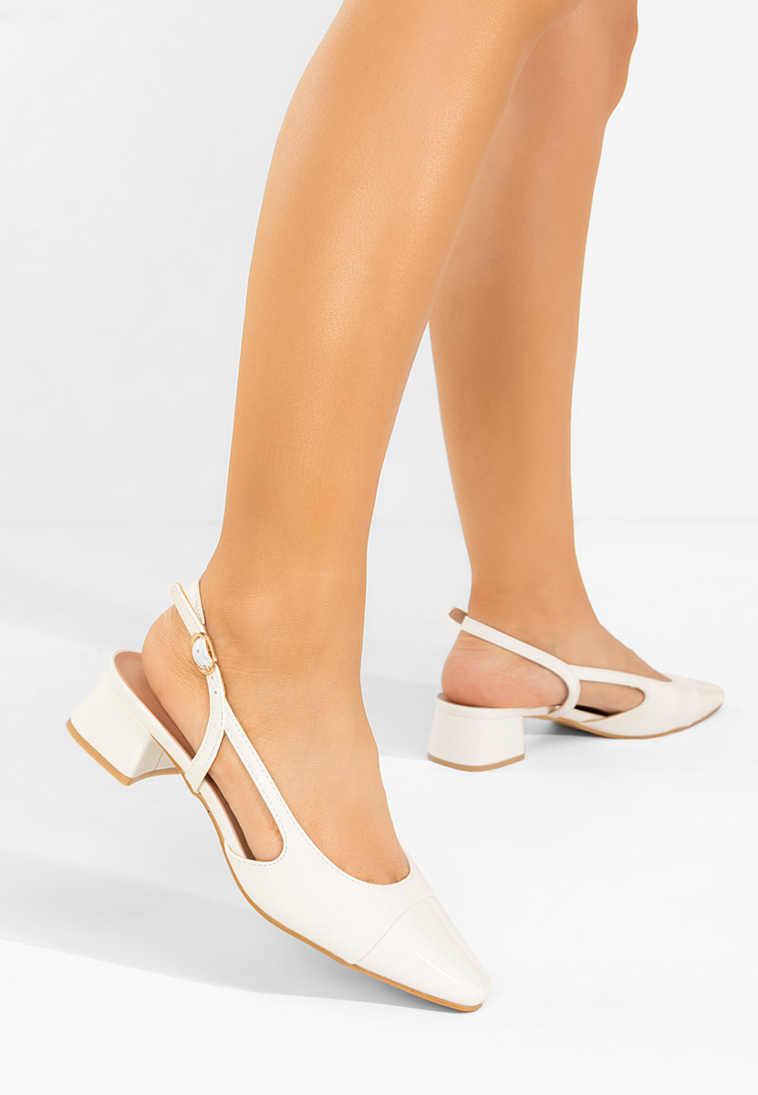 Γόβες slingback Alexonia λευκά