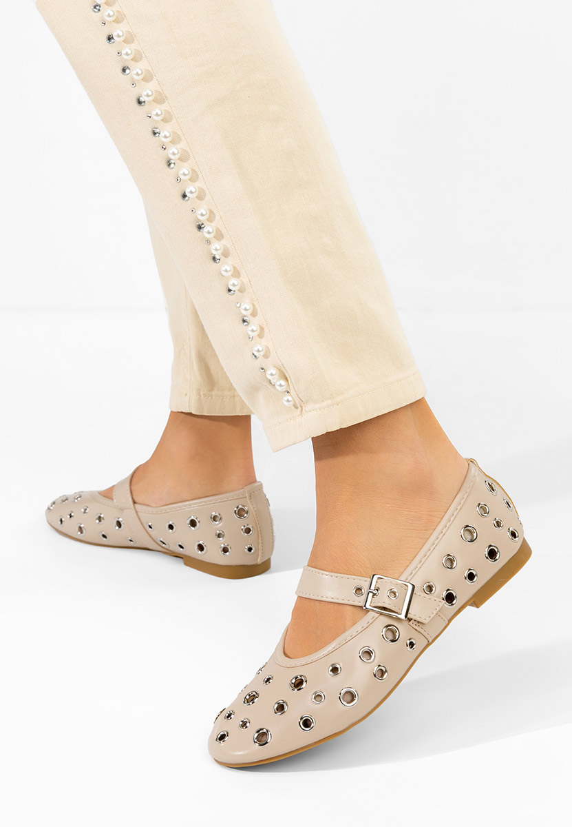 Μπαλαρίνεσ με λουράκι Fionia χακι