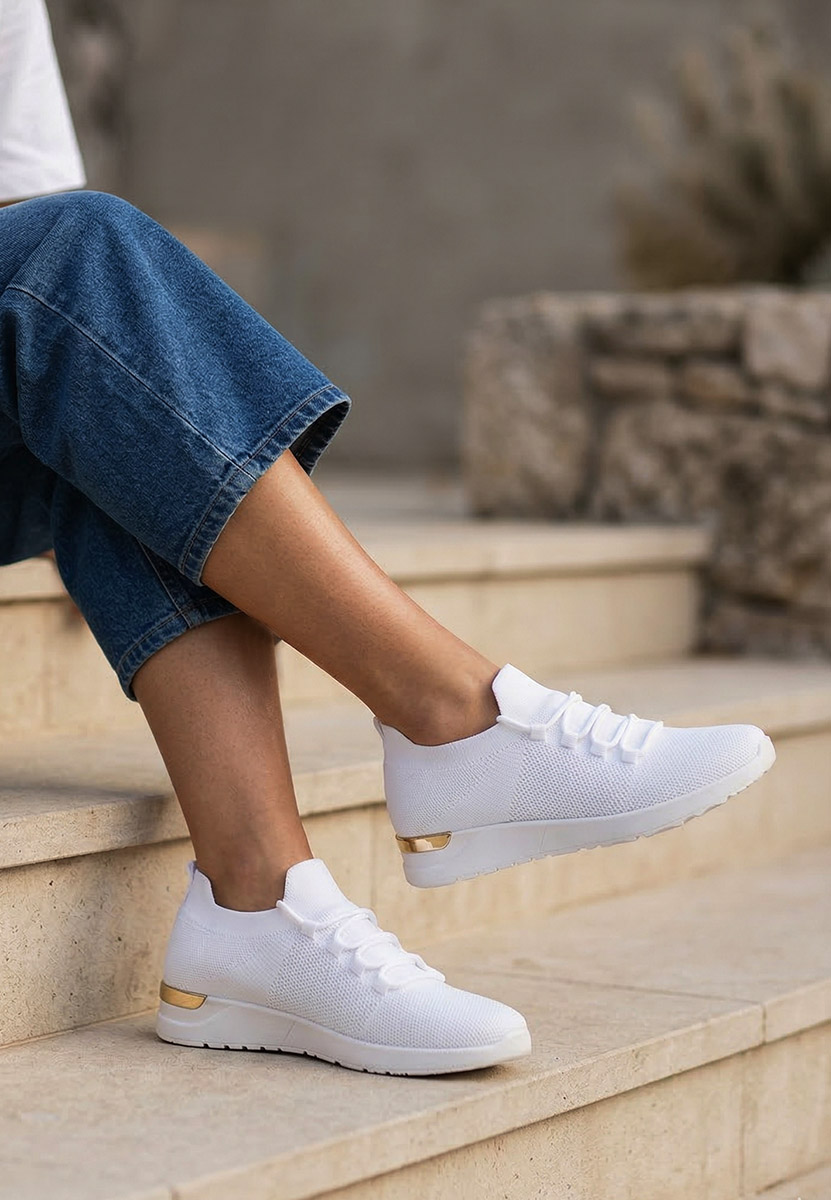 Sneakers γυναικεια Bushra λευκά
