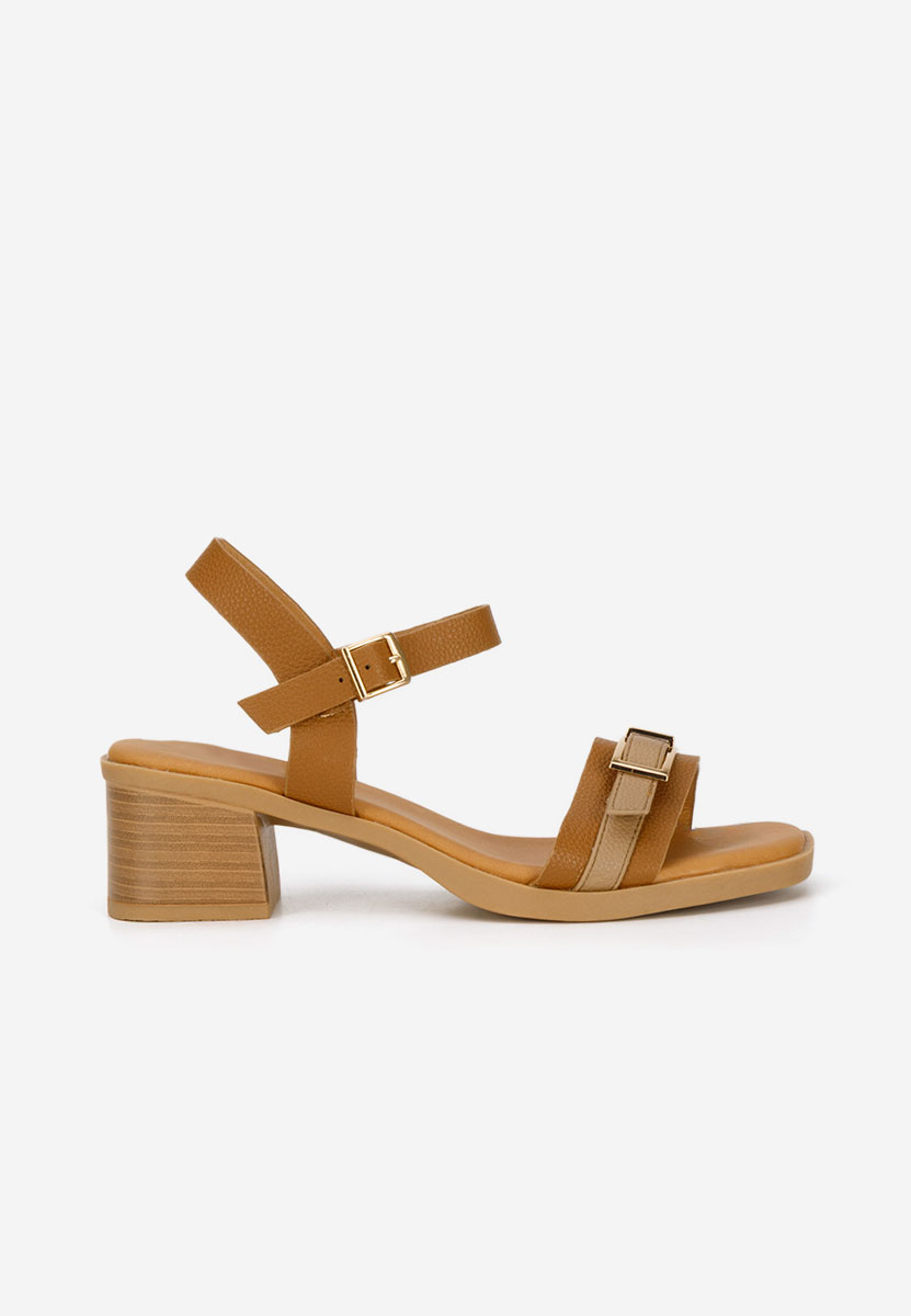 Πέδιλα με χοντρο τακουνι Iustinia ταμπά