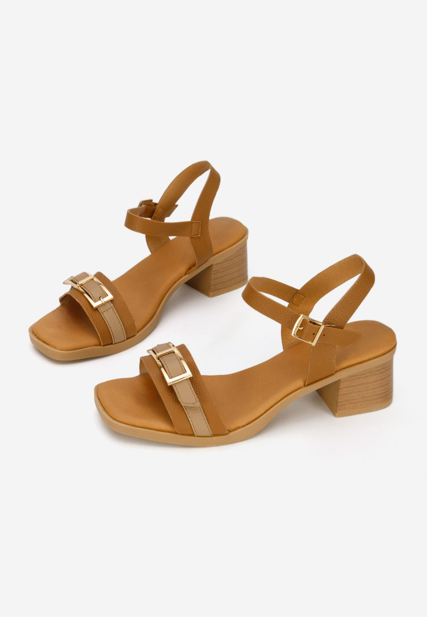 Πέδιλα με χοντρο τακουνι Iustinia ταμπά