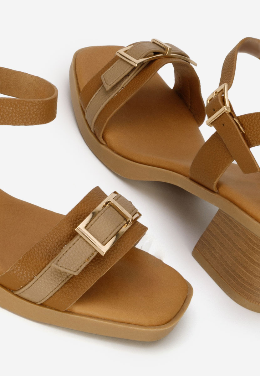 Πέδιλα με χοντρο τακουνι Iustinia ταμπά