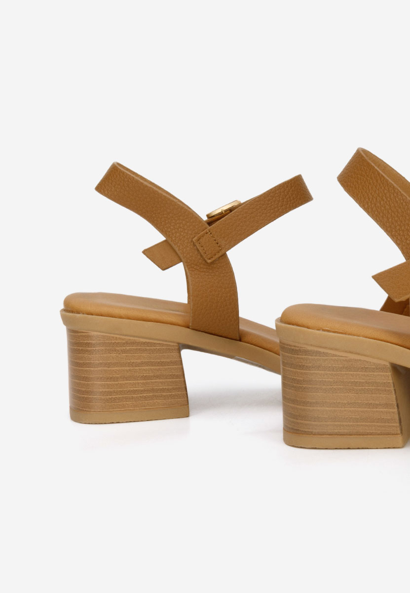 Πέδιλα με χοντρο τακουνι Iustinia ταμπά