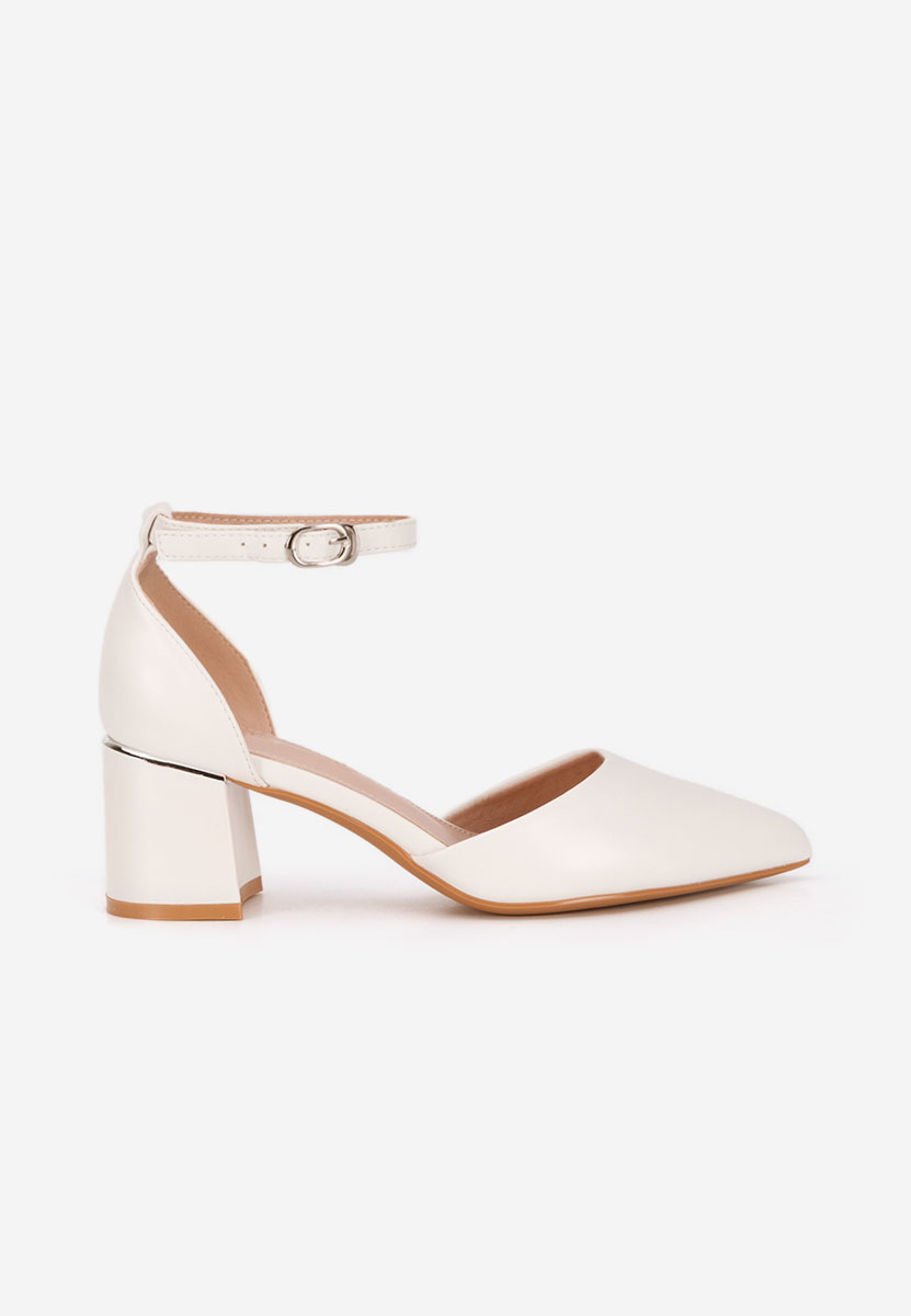 Γόβες με μπαρέτα Alecsia λευκά