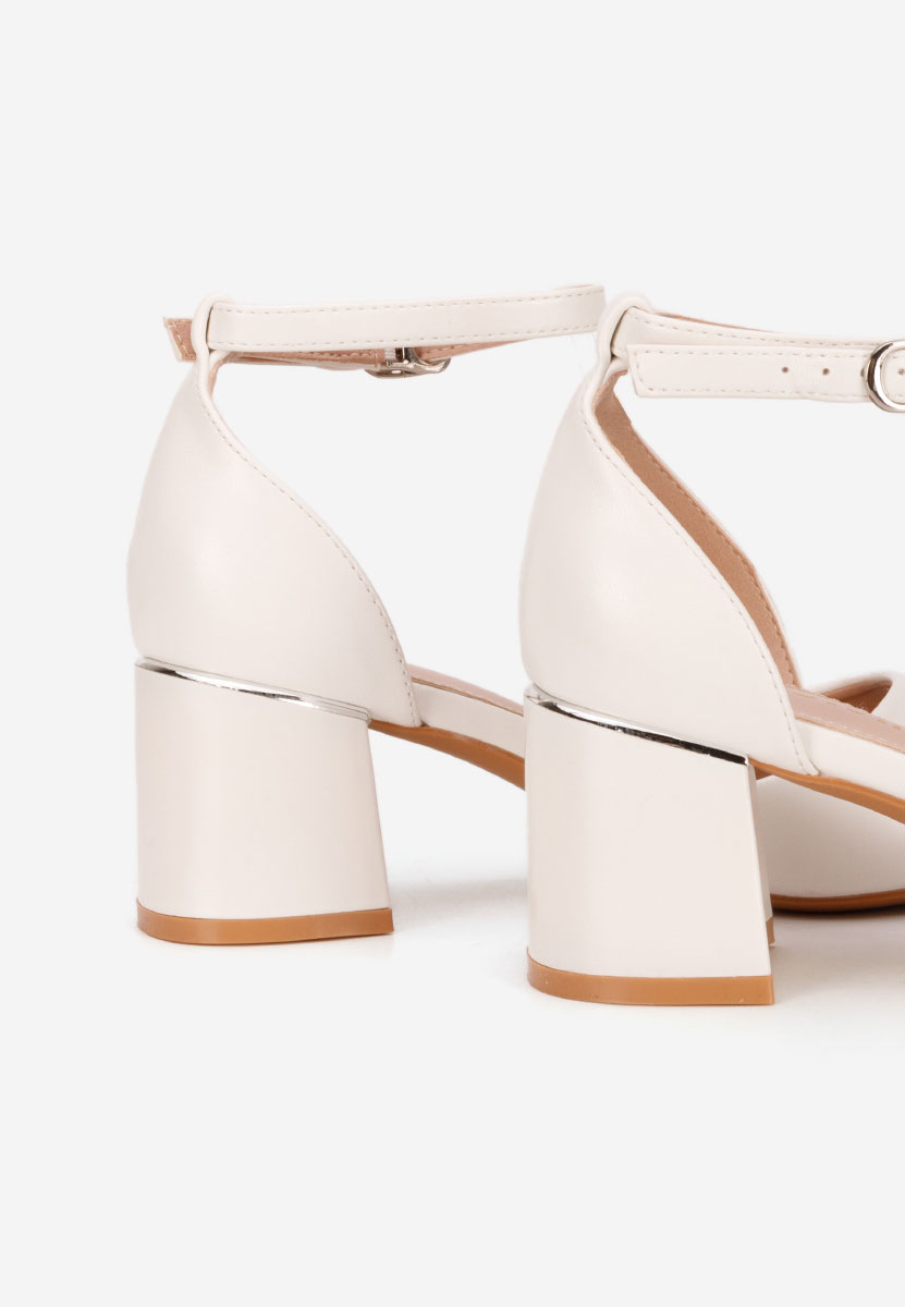 Γόβες με μπαρέτα Alecsia λευκά